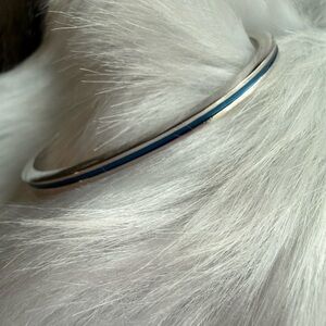 Vintage Avon Silver and Blue Color Stripe Bracelet
